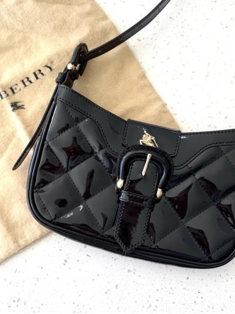 Burberry Black Patent Mini Handbag